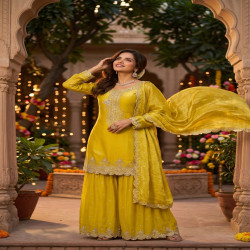 Premium Tora Silk Embroidered Salwar Suit Set with Dupatta